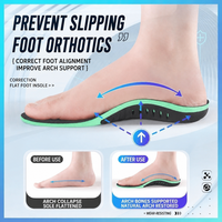Semelles orthopédiques sportives en TPU avec soutien anti-torsion du talon, courbe de voûte plantaire bionique, maille PU respirante, pour la prévention et la correction de la plante pied plate
