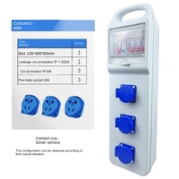 Boîte de distribution d'alimentation en PC haute résistance, étanche, résistante aux tremblements de terre, pré-câblée, 3 prises 10A, 1P+N 32A RCD + 3 MCB