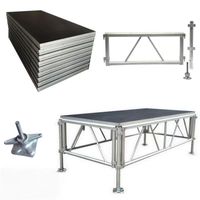 Plate-forme de scène DJ pliable portable contreplaqué en alliage d'aluminium pour treillis de scène pour événements en plein air et concerts avec treillis d'éclairage