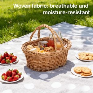 Ensemble de paniers tissés en saule naturel ovales faits à la main avec poignée, grands paniers en osier noir pour cadeaux - Product Image 4