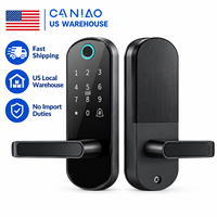 Serrure de porte intelligente sans clé avec empreinte digitale, mot de passe, carte, clé, prise en charge de l'application TTLock pour la sécurité domestique, stock disponible aux États-Unis