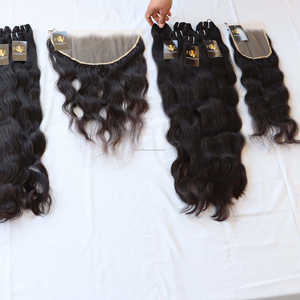 Vendeurs de cheveux vierges à cuticules alignées Extension de cheveux humains indiens naturels 100% Paquet de cheveux de temple indien brut naturel avec front HD - Product Image 2