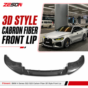 Divisor Delantero de 3 Piezas en Fibra de Carbono Real Estilo 3D ZESON para BMW G22 G23 <span class=keywords><strong>430i</strong></span> M440i <span class=keywords><strong>M</strong></span> <span class=keywords><strong>Sport</strong></span> <span class=keywords><strong>2021</strong></span>+ - Product Image 1