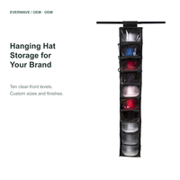 Porte-chapeaux suspendu pliable en gros avec fenêtre transparente en PVC, organisateur de rangement anti-poussière pour casquettes, pour armoire, montage facile