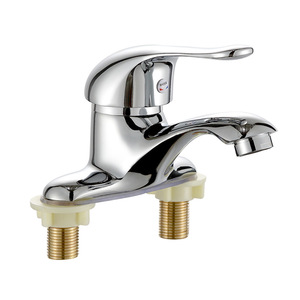 Robinet de lavabo monocommande à poser sur comptoir, 3 trous, avec cartouche céramique, corps en cuivre, pour lavabo de salle de bain - Product Image 3