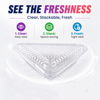 Boîtes individuelles transparentes en plastique avec couvercle pour tranches de gâteau, boîtes triangulaires jetables pour cheesecake, dessert, tranches de tarte