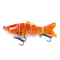 10cm 18g Çok Bölmeli Swimbait Balık Yemleri 6 Segmentli Gerçekçi Sert Yem 3D Gözlü Yüksek Karbon Çelik Kancalar ile Levrek ve Turna için