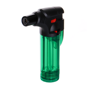 Single Flame Windproof Transparent Plastic Jet Flame Slant <b>Torch</b> Lighter with Lock Custom Logo - Product Image 4