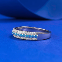 Bague en argent sterling 925 avec zircone Paraiba pour femme, luxe au quotidien