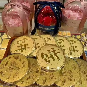 เครื่องประดับเค้กทองคำ 999 ทองคำบริสุทธิ์ แกะสลักแบบส่วนตัว สำหรับของขวัญวันเกิด วันวาเลนไทน์ สำหรับแฟนสาว - Product Image 2