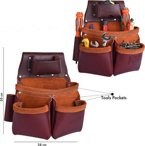 Zware 19 Pocket Lederen Tool Pouch Multifunctionele Zakken Werk Organizer Bag Framing Vet Lip Gereedschaphouder - Product Image 3