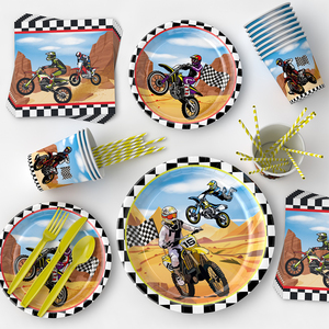 Huancai 2025 Modern Style New Off-Road Motorcycle Outdoor Competition Tableware Set Hot Selling <b>Party</b> Background Decoration - Product Image 4