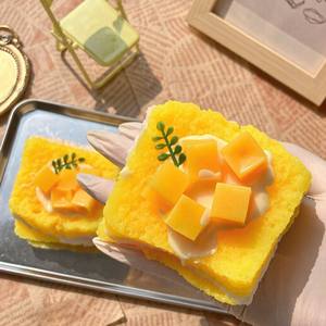 Juguete Blandito de Mango Tostado, Súper Suave, de TPR, Simulación de Pastel, Juguete Antiestrés para Apretar - Product Image 3