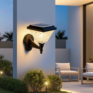 Lampe murale d'extérieur à LED à énergie solaire, étanche IP65, pour jardin, patio, porche, éclairage extérieur avec diffuseur en verre trempé - Product Image 1