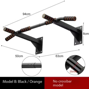 Attrezzatura Fitness da Interno: <span class=keywords><strong>Barra</strong></span> per <span class=keywords><strong>Trazioni</strong></span> a Muro in Acciaio con Barre Singole/Doppie, Installazione su Porta, Modello Senza Trave Trasversale - Product Image 1