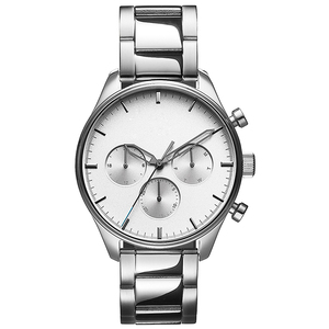 Nouveau modèle <span class=keywords><strong>Skyline</strong></span> OEM ODM cadran propre <span class=keywords><strong>montre</strong></span> multifonction boîtier et bracelet en acier argenté U3069 - Product Image 1