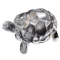 Adorable figurine de tortue en cristal transparent poli, ornement animal artisanal pour la décoration de table intérieure, cadeaux d'affaires
