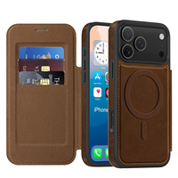 Étuis de téléphone en cuir PU gaufré de marque EY, design professionnel, rabat, pour 17 Pro Max 15 Pro Max, porte-cartes magnétique