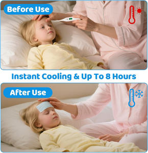 Bantalan Gel pendingin demam, Temp medis pereda demam, plester Kesehatan Medis - Product Image 3