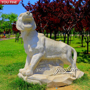 Esculturas y Estatuas de Tigre Occidental Rugiente de Mármol de Tamaño Real para Exteriores - Product Image 3