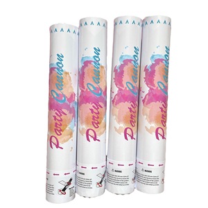 Wholesale Gender Reveal Hand Twist Confetti <strong>Popper</strong> Pink Square Paper Bits Birthday Party Shooting Decoration Cannons - Product Image 3