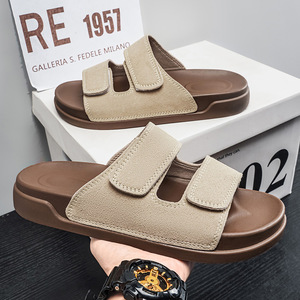 Sandalias de verano con suela gruesa para hombre y mujer, ajustables con cinta mágica, antideslizantes, casuales para exteriores. - Product Image 6