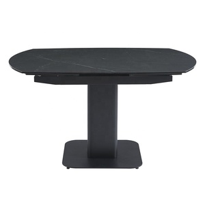 <span class=keywords><strong>Table</strong></span> à manger en céramique à rotation pivotante 360 avec 6 sièges Chaise de salle à manger fabriquée par un tabouret en métal avec un dessus en pierre frittée en céramique de 12mm - Product Image 3