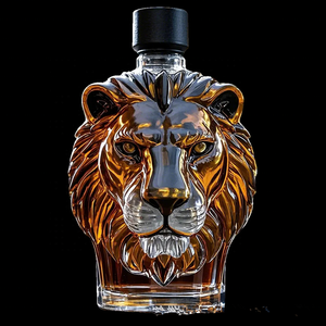 Botellas <span class=keywords><strong>de</strong></span> Vidrio para Whisky, <span class=keywords><strong>Vodka</strong></span> y Vino, con Diseño Creativo <span class=keywords><strong>de</strong></span> Cabeza <span class=keywords><strong>de</strong></span> Lobo, 150 ml, 350 ml, Cristal Pequeño, Venta al por Mayor, OEM, ODM - Product Image 6