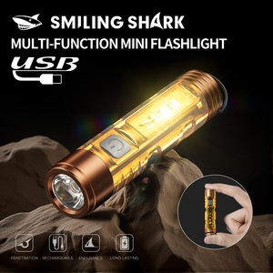 Smiling Shark Mini <b>Flashlight</b> Type C <b>Rechargeable</b> LED Outdoor Keychain Light - Product Image 2