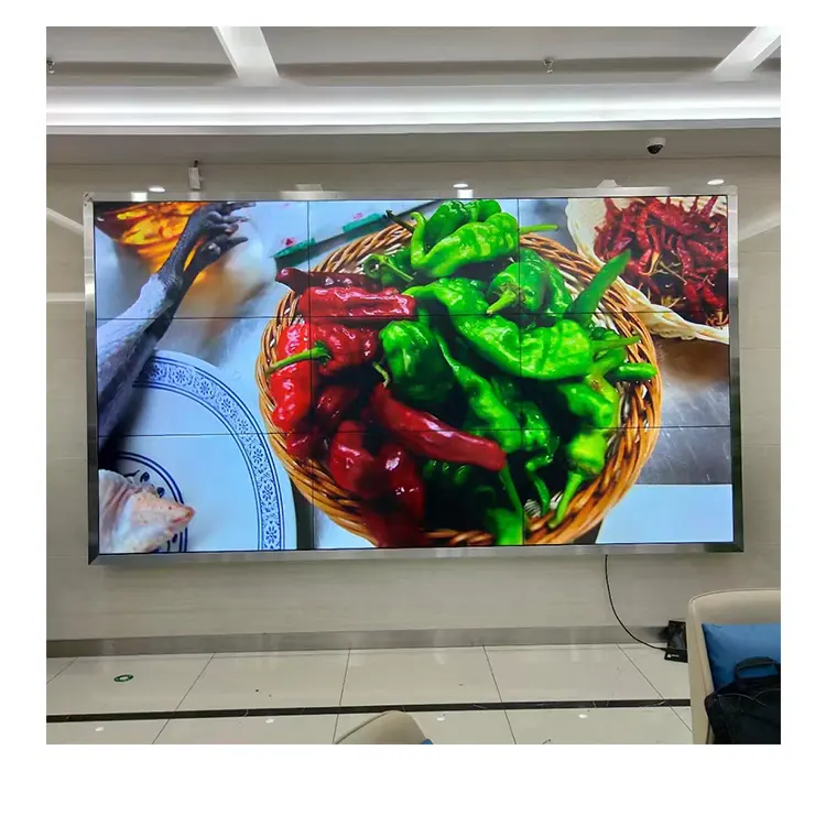 شاشة فيديو جدارية متعددة الشاشات مقاس 55 بوصة Lcd رقمية للإعلانات