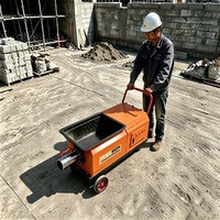 Pompe à béton électrique mobile compacte, mini-pompe à mortier pour coulage de structures secondaires