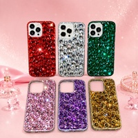 Coques de téléphone de luxe avec strass et diamants, antichoc, en PC et TPU, pour iPhone