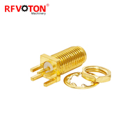 Suministro de fábrica SMA hembra Jack Pcb 1,2mm borde 6,4*6,4mm Rf Coaxial extremo lanzamiento latón Jack receptáculo conector en Stock Rohs