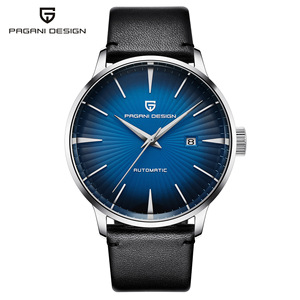 Montre mécanique automatique Pagani Design pour homme, cadran bleu, boîtier en acier inoxydable, bracelet en cuir, étanche 30M, PD-2770 - Product Image 2