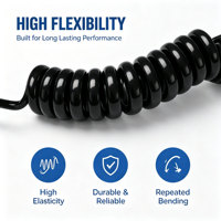 Cable de Alimentación en Espiral de Cobre de 10A, Cable Enrollado IP65 BS S1363 con Enchufe UK IEC C13, Cable Personalizable para Electrónica de Consumo