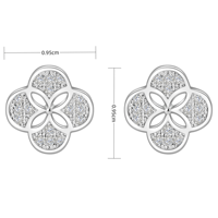 Anting-anting Stud Bunga Semanggi Perak Sterling 925 Berlapis Rhodium Khusus - Perhiasan untuk Pesta & Hadiah Ulang Tahun Pernikahan