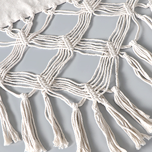 Đôi có kích thước Boho macrame võng màu đen với tua và đuôi cá đan bao gồm dây thừng và dây rút túi bông võng - Product Image 3