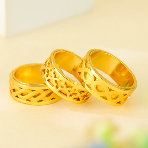 Anillos de Diseñador de Moda Personalizados al por Mayor, Anillos de Lujo para Mujer Chapados en Oro de 24k Que No Se Deslustran, para Usar en Fiestas - Product Image 4