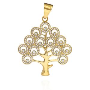 Collar con Colgante de Árbol de la Vida en Acero Inoxidable, con Cristales Incrustados, Estilo Hip Hop, Joyería Personalizada para Hombre - Product Image 5