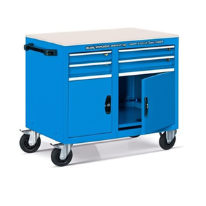 Fami Mobile Workbench With 25 Mm Multiplex Top 4 Drawers Light <b>Grey</b> Ral7035 Tool <b>Cabinet</b> - Product Image 3