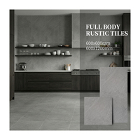 Azulejos de Cerámica Mate Posmodernos Gris Grafito de 60x120cm, Resistentes a Químicos, con Aspecto de Piedra para Cocina y Baño