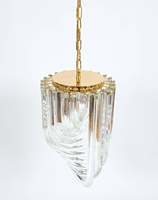 Lustre moderne en verre de Murano de petite taille, verre incurvé, laiton, suspension pour salon, chambre à coucher, salle à manger