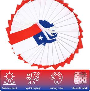 Bandierine a Corda del <span class=keywords><strong>Cile</strong></span>, Piccole Bandiere Nazionali Cilene, Decorazione per Tifosi - Product Image 3