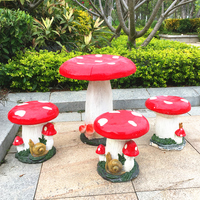 Sculpture de table et de chaise en fibre de verre pour plantes et fruits, vente en gros d'usine, champignon, fraise, maïs, décoration de maternelle