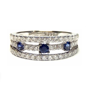 Bijoux en gros en Chine Design spécial élégant 18k blanc VS SI bijoux en diamant saphir bleu bagues uniques pour femmes - Product Image 1