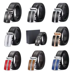<span class=keywords><strong>Cinturones</strong></span> <span class=keywords><strong>de</strong></span> Cuero Genuino <span class=keywords><strong>de</strong></span> Lujo para Hombre con Correa <span class=keywords><strong>de</strong></span> Alta Calidad, <span class=keywords><strong>Hebilla</strong></span> Metálica Automática y Logo Personalizado - Product Image 2