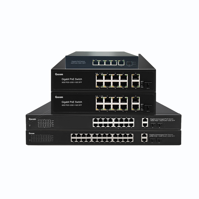 Unmanaged IEEE802.3AF/FT Gigabit 4 8 16 24Port PoE Switch with Uplink for CCTV IP Camera