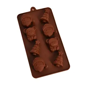 Moule à chocolat en silicone, 1 pièce, pour décoration de gâteau, ours de noël, arbre de noël, pour pâtisserie