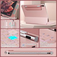Étui magnétique pour iPad 11e génération (A16) / 10e génération avec clavier, touches rétroéclairées souples, surface anti-taches et pavé tactile multi-touch