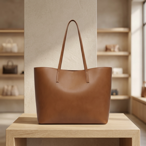 Genuine Leather <b>Tote</b> Shoulder <b>Bag</b> <b>With</b> Soft Construction <b>Large</b> Capacity For Business Work Travel And Casual Everyday Use - Product Image 3